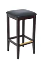 image of BFM Seating ZWB680DW GR2 Stockton Backless Barstool, Upholstered Seat, Walnut Finish, Grade 2 Upholstery