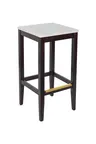 image of BFM Seating ZWB680DW R Stockton Backless Barstool, Relic Seat, Footrest, Walnut Frame, Armless, Legs Base