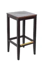 image of BFM Seating ZWB680DW W Stockton Backless Barstool, Wood Seat, Footrest, Walnut Finish