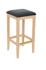 image of BFM Seating ZWB680NT GR1 Stockton Backless Barstool, Upholstered Seat, Wood Frame, Natural Finish, Grade 1 Upholstery