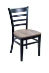 image of BFM Seating ZWC101BL W Indoor Berkeley Side Chair with Ladder Back, Black