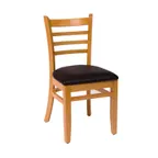 image of BFM Seating ZWC101NT GR4 Indoor Berkeley Side Chair with Ladder Back