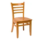 image of BFM Seating ZWC101NT W Indoor Berkeley Side Chair with Ladder Back