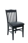 image of BFM Seating ZWC303BL GR4 Indoor Columbia Side Chair with Upholstered Seat, Black