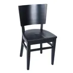 image of BFM Seating ZWC304BL GR3 Indoor Aston Side Chair with Upholstered Seat, Black