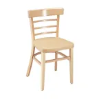 image of BFM Seating ZWC66NT GR4 Indoor Giulia Side Chair with Ladder Back and Upholstered Seat