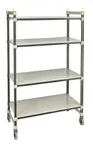 image of Cambro EMT183680S4480 Camshelving Elements XTRA 18x36x80 4-Tier Track Shelving System, 900 lbs, Speckled Gray