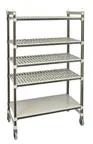 image of Cambro EMT185480VS5480 Camshelving Elements XTRA 18x54x80 4-Tier Track Shelving System, 900 lbs, Speckled Gray