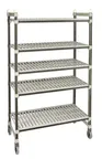 image of Cambro EMT216080V5480 Camshelving Elements XTRA 80"H Track Shelving System, 4-Tier, 900 lbs, Speckled Gray