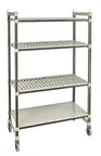 image of Cambro EMT216080VS4480 Camshelving Elements XTRA 80"H Track Shelving System, 60"L, 4-Tier, 900 lbs, Speckled Gray