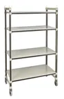 image of Cambro EMT244280S4480 Camshelving Elements XTRA 24"D x 42"L x 80"H 4-Tier Track Shelving System, 900 lbs, Speckled Gray