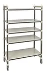 image of Cambro EMT244880S5480 Camshelving Elements XTRA 24D x 48L x 80H 4-Tier Track Shelving System, 900 lbs, Speckled Gray