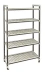 image of Cambro EST184281V5480 Camshelving Elements XTRA 18x42x81 4-Tier Track Shelving System, 2400 lbs, Speckled Gray