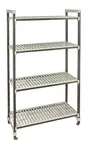 image of Cambro EST185481V4480 Camshelving Elements XTRA 18x54x81 2400 lbs 4-Tier Track Shelving System