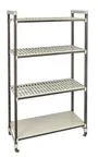 image of Cambro EST214281VS4480 Camshelving Elements XTRA 81H 4-Tier Track Shelving, 2400 lbs, Speckled Gray