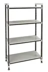 image of Cambro EST215481S4480 Camshelving Elements XTRA 4-Tier Track Shelving System, 21"D x 54"L x 81"H, 2400 lbs, Speckled Gray