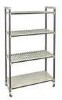 image of Cambro EST215481VS4480 Camshelving Elements XTRA 81"H Track Shelving System, 2400 lbs, 4 Tier, Speckled Gray