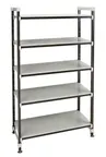 image of Cambro EST216081S5480 Camshelving Elements XTRA 81"H Track Shelving System, 4-Tier, 2400 lbs, Speckled Gray