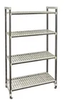 image of Cambro EST245481V4480 Camshelving Elements XTRA 24"D x 54"L x 81"H 2400 lbs 4-Tier Track Shelving System