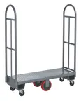 image of Hubert 122774 CenPro U-Boat Utility Cart, 2000 lb. 24"W x 48"L x 61"H, Diamond-Plated