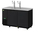image of RefrigerationX XBD-2SB-N6 Draft Beer Tower, Black, 3" Columns, 1/2 Barrel AirCooled