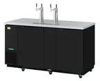 image of RefrigerationX XBD-3SB-N6 Beer Tower, 69"W×27"D×37"H, 21.19 cu.ft. Black 2 3" Towers 1/5 HP R‑600a