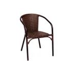 image of BFM Seating PH11CBBBL Marina Stacking Armchair, Synthetic Wicker Back & Seat