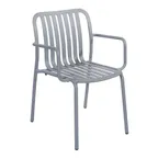 image of BFM Seating PHKWAC-SG Key West Stacking Arm Chair, Vertical Slat Design