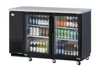 image of RefrigerationX XBB-2SG-N6 Cooler, 58-7/8"W x27-1/4"D x37-1/8"H, 18.99 Cu.ft., Black Vinyl Glass Doors