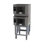 image of Cadco BLS-3HGD-2 Double Stacked Half-Size Electric Convection Oven w/ Stand, Go Digital, 120V