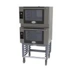 image of Cadco BLS-4FLD-2 Double Full Size Electric Convection Oven w/ Stand, LED Controls, 208/240V
