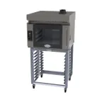 image of Cadco BLS-4FTR-1H Single Electric Convection Oven w/ Right Side Door, Ventless Hood, Stand, 208/240V