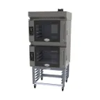 image of Cadco BLS-4FTR-2H Single Electric Convection Oven w/ Right Side Door, Ventless Hood, Stand, 208/240V
