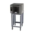 image of Cadco BLS-4HLD-1 Single Half Size Electric Convection Oven w/ 4 Shelf, Stand, LED Control, 208/240V