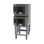image of Cadco Bakerlux BLS-4HTD-2 Double-Deck Electric Convection Oven w/ Digital Touch Controls, Half-Size