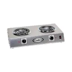 image of Cadco CDR-1T 21 1/4" Electric Countertop Hotplate w/ (2) Tubular Burners, Horizontal Design, 1.65 kW, 120V
