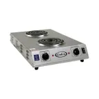image of Cadco CDR-1TFB 13-1/2" Electric Countertop Hotplate w/ (2) Tubular Burners, Vertical Design, 1.65 kW, 120V