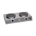 image of Cadco CDR-2C 21-1/4" Electric Countertop Hotplate, (2) Solid Burners, Horizontal Design, 1.8 kW, 120V