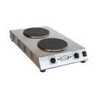 image of Cadco CDR-3K 15" Electric Countertop Hotplate w/ (2) Solid Burners, Vertical Design, 3.0 kW, 220V