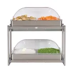 image of Cadco CMLB-24RT Multi-Level Electric Buffet Server w/ (2) 20-1/2" X 14" Stainless Steel Warming Surfaces