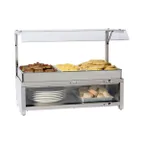 image of Cadco CMLB-CSG Warming Cabinet w/ Sneeze Guard, 28" x 14" Removable Triple Buffet Server Top