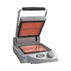 image of Cadco CPG-10FC(120) 13" Single Glass-Ceramic Clamshell Grill w/ Smooth Clear Plates, 120V