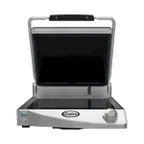 image of Cadco CPG-15F 19" Jumbo Single Glass/Ceramic Clamshell Grill w/ Smooth Black Plates, 208/240V