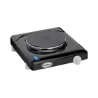 image of Cadco KR-1 11-1/2" Electric Countertop Hotplate w/ (1) Solid Cast Iron Burner, Black Enamel, 1.5 kW, 120V