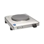 image of Cadco KR-S2 11-1/2" Electric Countertop Hotplate w/ (1) Solid Cast Iron Burner, Stainless Steel, 1.5 kW, 120V