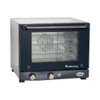 image of Cadco OV-003 Single-Deck Electric Convection Oven w/ Manual Controls, Quarter-Size, 3 Shelves