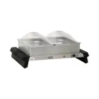 image of Cadco WTBS-23P Countertop Double Buffet Server, (2) Third Size/2.6 qt Pans, (2) Clear Lid
