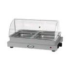image of Cadco WTBS-2N-HD Countertop Heavy Duty Double Buffet Server, 19" x 11" Warming Zone