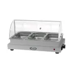 image of Cadco WTBS-3N-HD Countertop Triple Buffet Server w/ Rolltop Lid, 20-1/2" X 14" Warming Zone