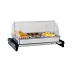 image of Cadco WTBS-3RT Triple Buffet Server w/ Rolltop Lid, 3 Third Size Stainless Steam Pans